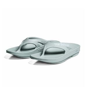 NEW OOFOS women's slider flip flop in cosmic grey